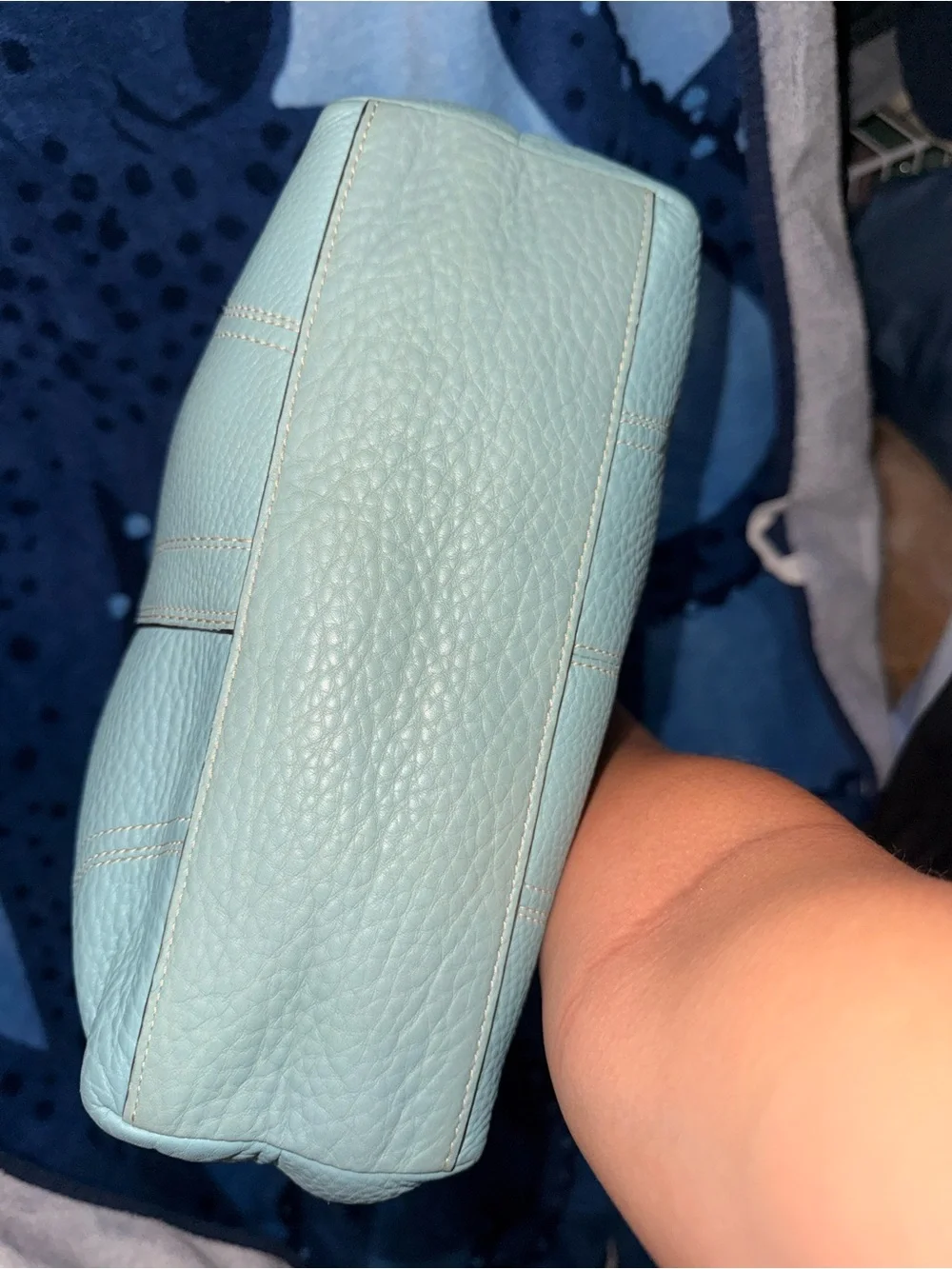 Coach Hampton Turnlock Tote Bag Pebbled Leather